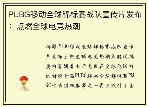 PUBG移动全球锦标赛战队宣传片发布：点燃全球电竞热潮